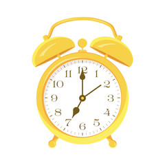 Alarm clock isolated on a transparent background. Vector illustration