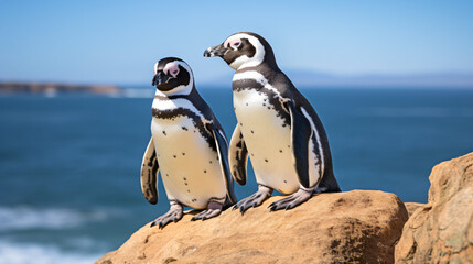 Pair of juvenile Magellanic Penguins