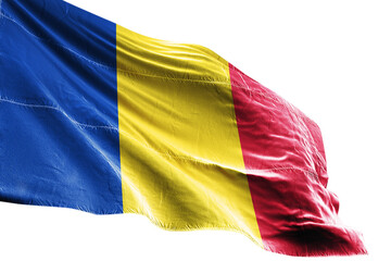 Fototapeta na wymiar Romania flag on transparent background.