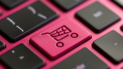Obraz premium online shopping or internet shop concepts with a shop on a keyboard, online shopping, internet shop concept, online store, online marketing banner, online store banner, store background, online store