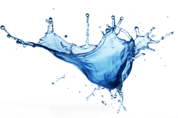Blue water splash isolated 