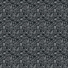 Seamless food pattern. Doodle food background