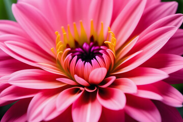 Obraz premium Stunning close-up of a vibrant pink dahlia flower in full bloom, isolated on a solid background.