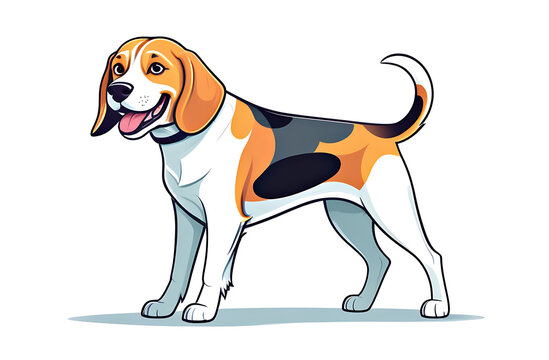 mischievous beagle dog, dog illustration