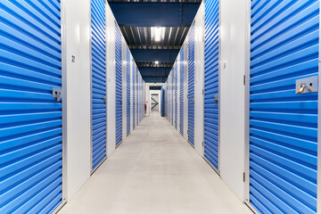 A corridor inside a self storage facility - landscape