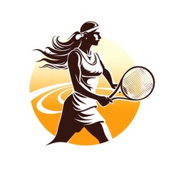 Female Tennis Player in Action