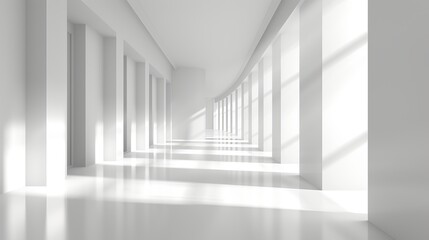Empty modern white room with abundant natural light   abstract architectural background