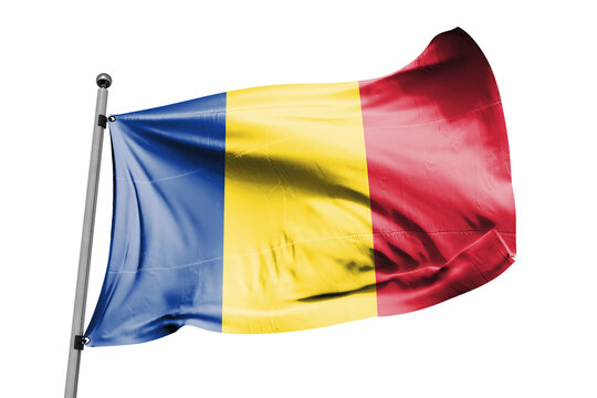 Romania flag on transparent background.