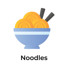 Perfectly designed icon of noodles bowl in modern style, chinese food vector