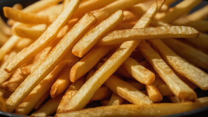 a pile of french fries sitting in a bowl on a table top