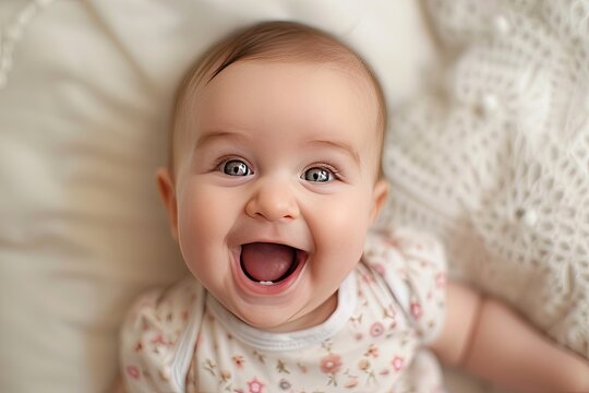 cute baby smile and laugh
