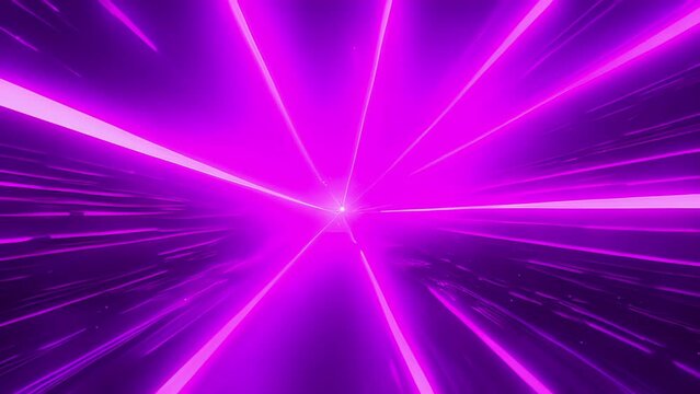 A matrix of neon purple beams intersecting and forming a gridlike structure that feels like a throwback to oldschool computer visuals.