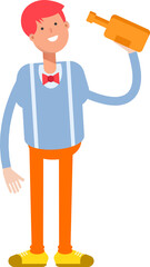 Male Character Drinking Beer
