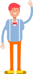 Male Character Raising Hand Illustration
