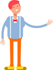 Male Character Holding Electric Plug
