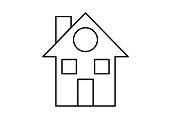 Icono negro de una casa en fondo blanco.