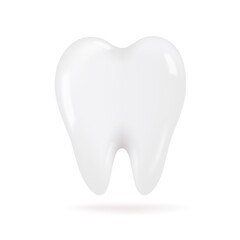 3D teeth. Clean white molars with healthy teeth. Ideas for brushing teeth to prevent tooth decay in children. 3D vector Illustration.