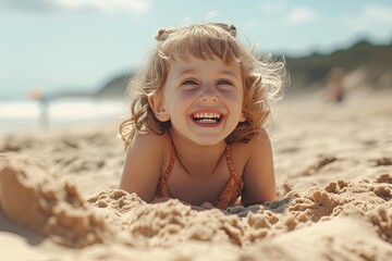 happy child's play in the sands