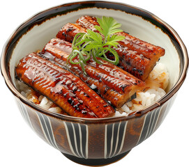 Eel rice isolated on transparent background. PNG
