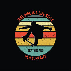 Skateboard for t-shirts, vector illustration and other uses. The ideal skateboard t-shirt idea