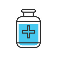 Immune system icon. Medical cross in the shield. Vector.