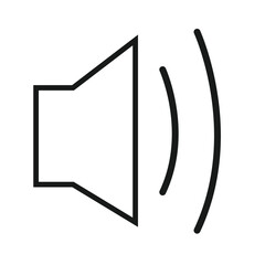 Audio speaker volume on line art icon for apps and websites. Vector