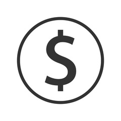 dollar vector icon. Flat dollar symbol is isolated on a white background