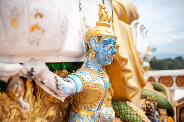 Golden Big Buddha in Pattaya, Thailand in a summer day - obrazy, fototapety, plakaty