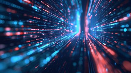 Abstract lines of program code in dark screen technology