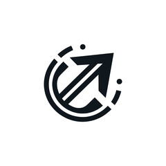 curve arrow logo vector illustration template design