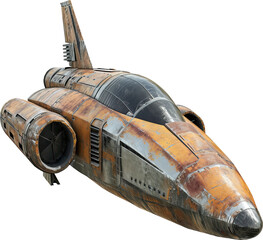 Spaceship isolated on transparent background. PNG