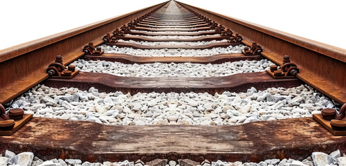 Railroad tracks isolated on transparent background. PNG
