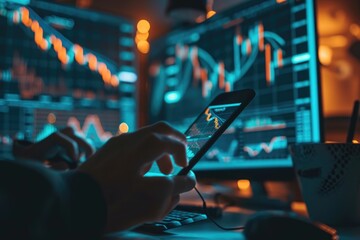 businessman analyze data works on the Insights analytics dashboard for operations management to make investment decisions