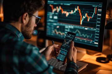 businessman analyze data works on the Insights analytics dashboard for operations management to make investment decisions