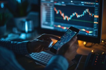 businessman analyze data works on the Insights analytics dashboard for operations management to make investment decisions