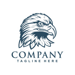 vintage eagle logo design. bird falcon or hawk head vector