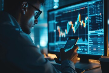 businessman analyze data works on the Insights analytics dashboard for operations management to make investment decisions