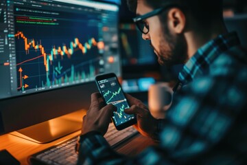 businessman analyze data works on the Insights analytics dashboard for operations management to make investment decisions