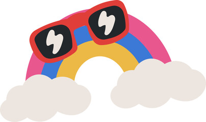 Cute rainbow character illustration vector