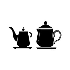 teapot and teacup, teapot set vector design