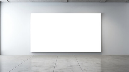 Blank picture hanging on gallery wall, empty mockup for custom design - obrazy, fototapety, plakaty
