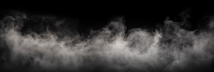 Smoke overlay fog cloud floor mist background steam dust dark white horror overlay. Ground smoke haze night black water atmosphere smog effect - obrazy, fototapety, plakaty