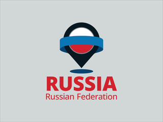 Russian Federation Flag and Loation Pin