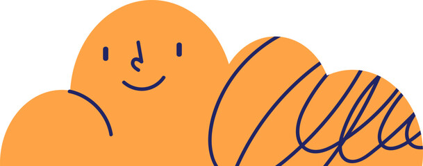 Cute organic shape character illustration vector