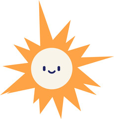 Cute sun character element vector