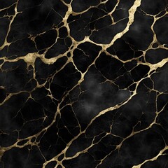black marble texture 8k with tiny gold streaks  - obrazy, fototapety, plakaty