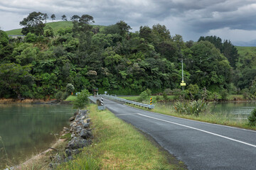 Fototapeta na wymiar Road at Pukeinoi. Coast West New Zealand.
