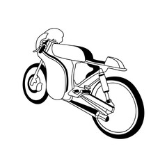 Caferacer Motorcycle line art