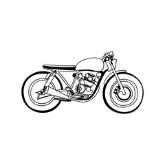 Caferacer Motorcycle line art