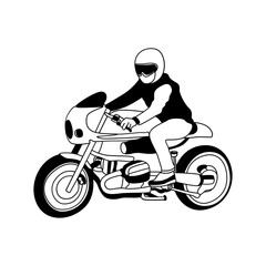 Caferacer Motorcycle line art